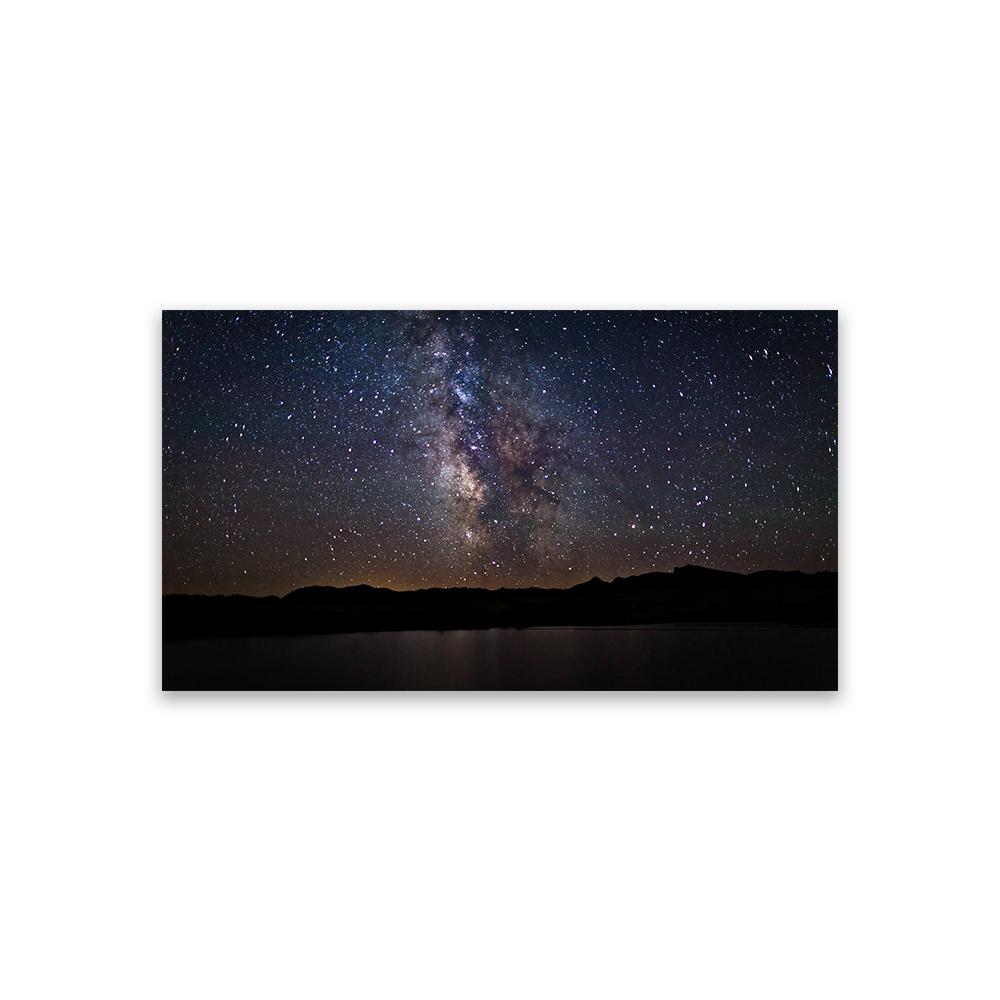 Modern Galactic Splendor Milky Way Prints Milky Way Starry Cave Poster Milky Way Canvas Painting Mountain Reflection Decor 20X40CM No Framed