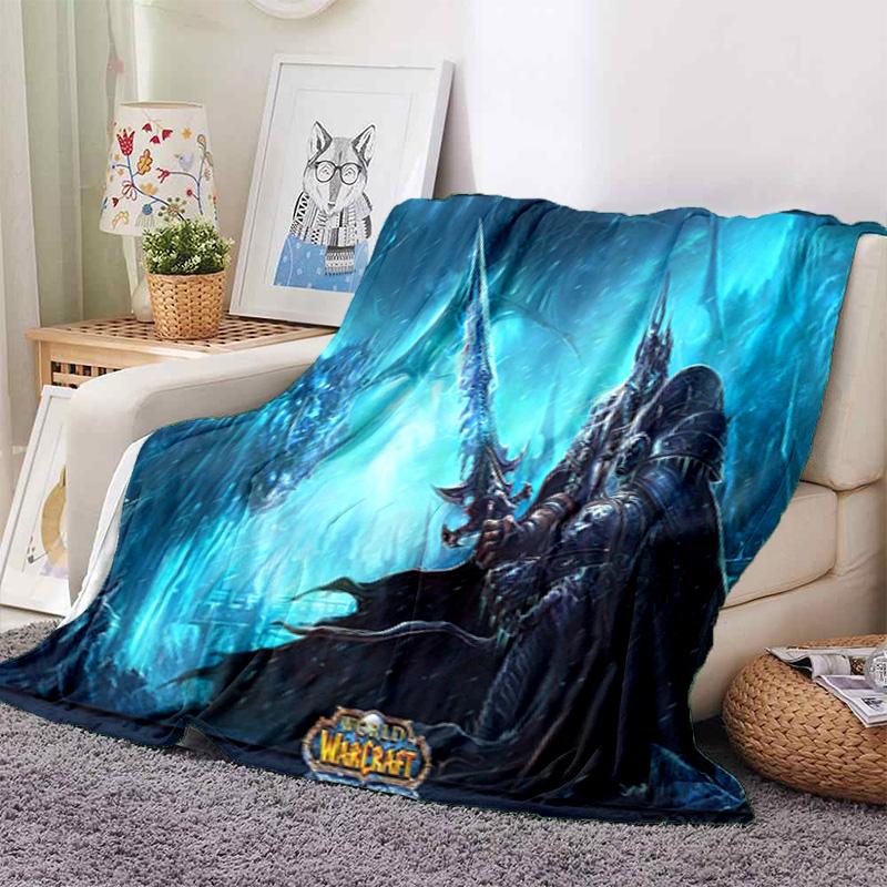 classic game World of Warcraft Frozen Throne blanket Soft and portable four season home bed, sofa blanket, office travel, lunch break, warm blanket Y5