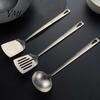Safe Kitchen Cooking Tool Pure Titanium Frying Spatula/Leak Spatula/Soup Spoon, Non-stick Lightweight Heat Resistant Kitchenware Utensil, Portable