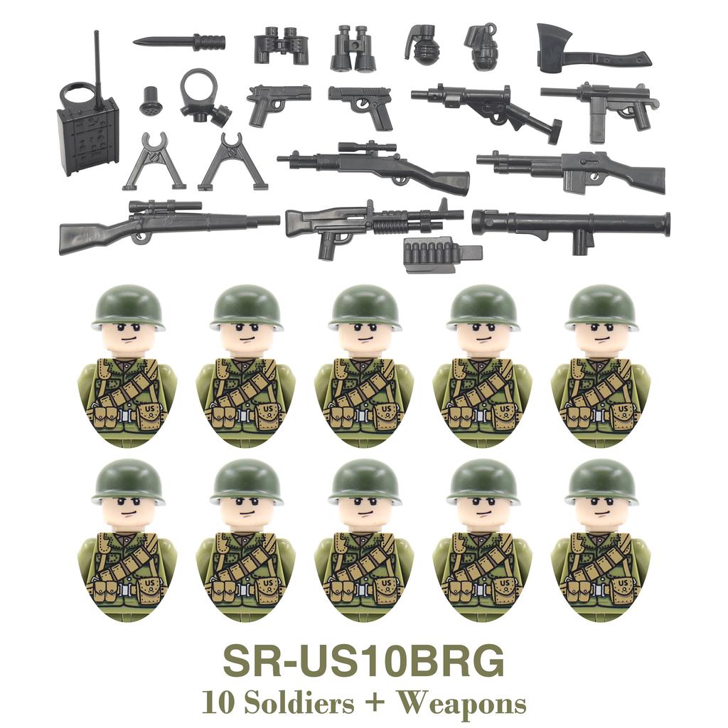 DIY WK2 Infanterie Sanitäter Soldat Motorrad Sowjetische US-Armee Militär Waffe Waffen Baustein Ziegel Kinder Kind Geschenke Spielzeug