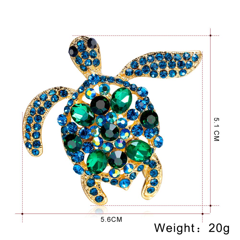 Women Exquisite Tortoise Turtle Brooch Pin Chic Crystal Broochpin Jewelry