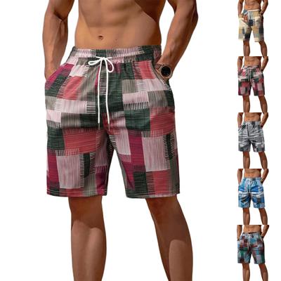 Men's Casual Summer Shorts Lightweight Breathable Elastic Waistband Drawstring Beach Shorts with Pockets for Outdoor Activities