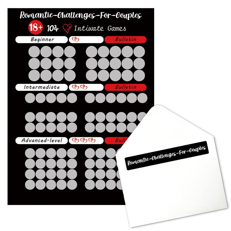 Plakat zdrapka dla kochanków z różnych krajów: Wyzwanie 100 Poz dla Par