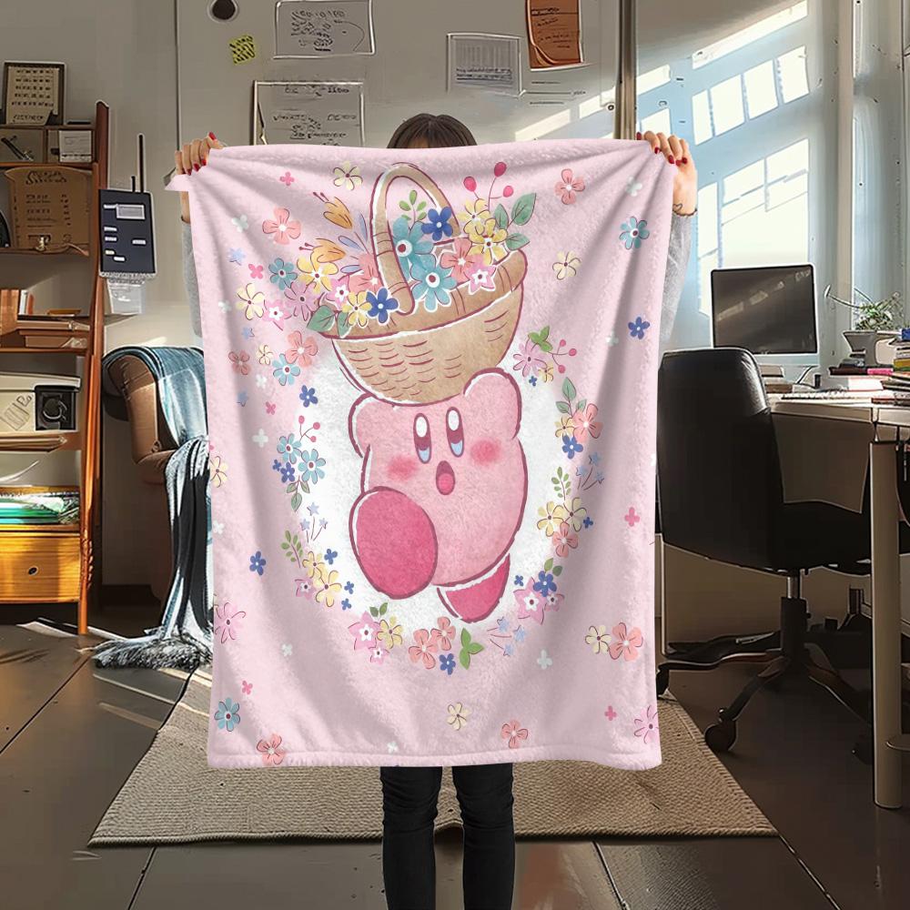 Kirby Flannel Blanket, High quality Comfortable for All Seasons, Home Decor, Warmth and Comfort