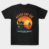 Camiseta Preta Estampada Masculina The Goonies Estampa em Papel Transfer Sem Corte Camiseta de Algodão