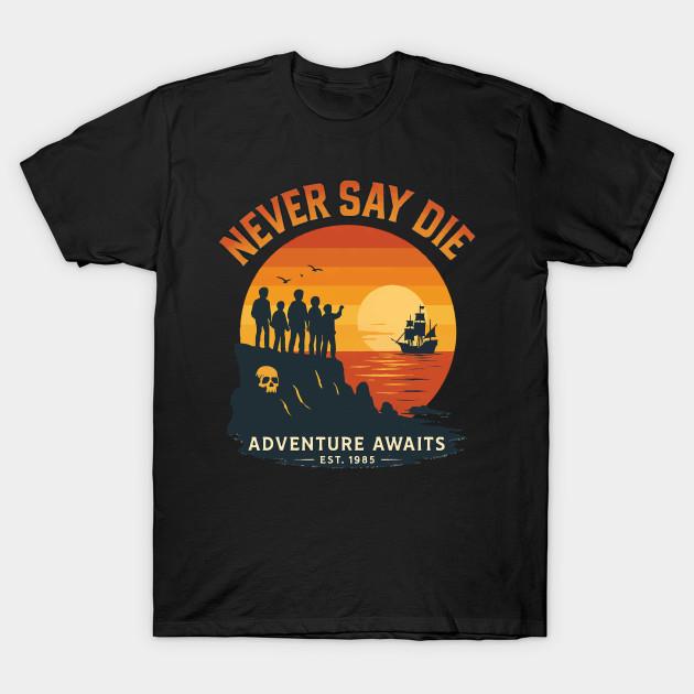 

Men Black Print T-shirt The Goonies No-Cut Transfer Paper Print Cotton Tshirt 2XL