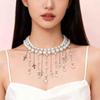 Industrial Chic Star Tassel Pearl Necklace - Women's Unique Design Clavicle Chain Choker