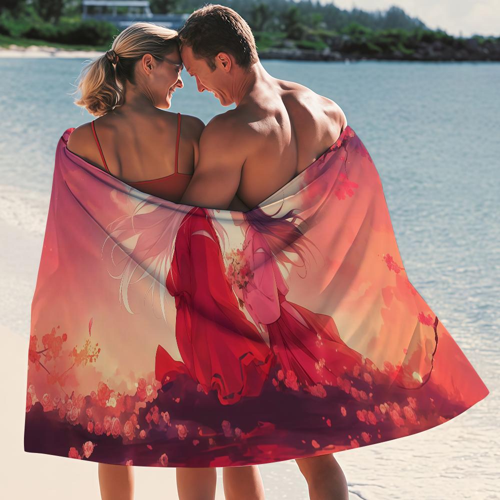 Cartoon I-Inuyashas Towel Yoga Gym Yoga Gym Lightweight Portable for Swimming Beach Travel Sports Accessories Sandproof