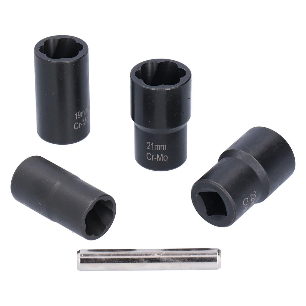 5Pcs Lug Nut Socket Set Convenient Efficient High Hardness Durable Twist Socket Set for Worn Rusty
