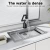 Kitchen Faucet Stainless Steel 360-Degree Swivel Faucet Wall-Mounted Sink Faucet 2 Water Flow Modes