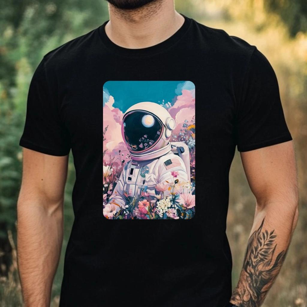 T-Shirt Herren Astronaut Portrait Motiv Baumwolle Größe XS bis 5XL