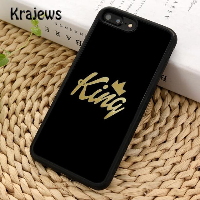 Krajews KING Queen Crown Letter Soft Phone Case Cover For iPhone 17 Air 16 15 14 plus 11 12 13 pro max Plus coque Fundas