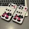 Funny abstract cat suitable for Apple 16/17Pro hand case iPhone15 electroplating large window 14 personality 13 sets
