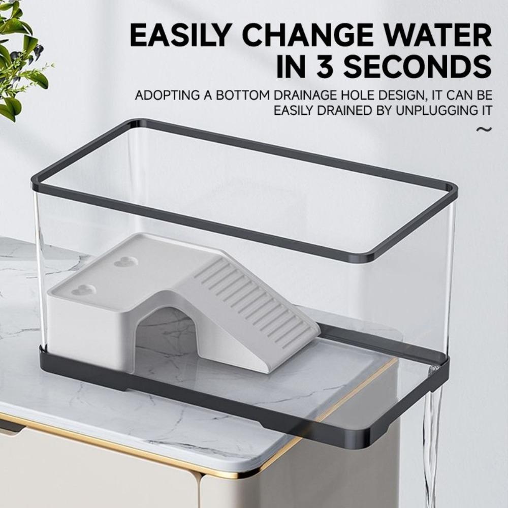 With Basking Platform Turtle Fish Tank Transparent Desk Aquarium Set Ecologicals Fish Tanks