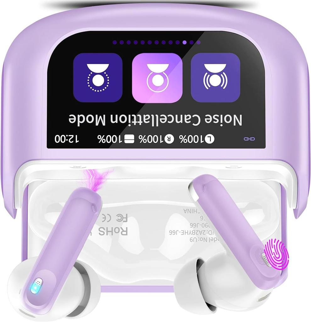 Bluetooth Wireless Earphones Latest Touchscreen and Bluetooth Earphones Bluetooth [2025 Multi-Function ANC] 5.4