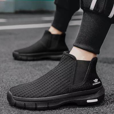 Mesh Herrenschuhe Atmungsaktive Lässige Herren Slipper Slip-on Outdoor Laufschuh Mode Dicke Sohle Sneaker Einfarbig Dünne Stiefel