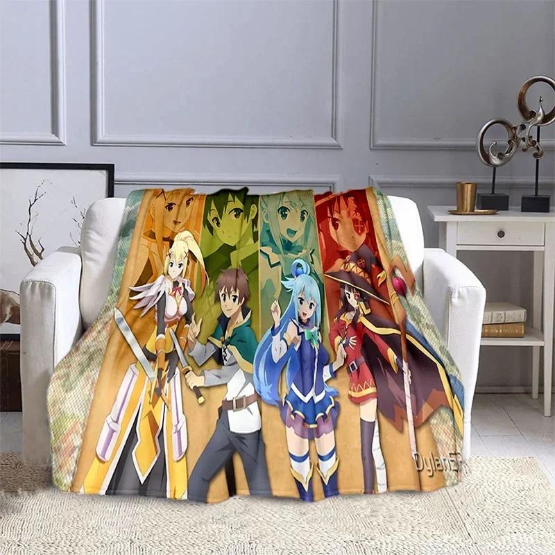 KonoSuba Gods Blessing On This Wonderful World Cartoon Megumin Soft Flannel Throw Blanket for Sofa Living Room  Warm  Cozy