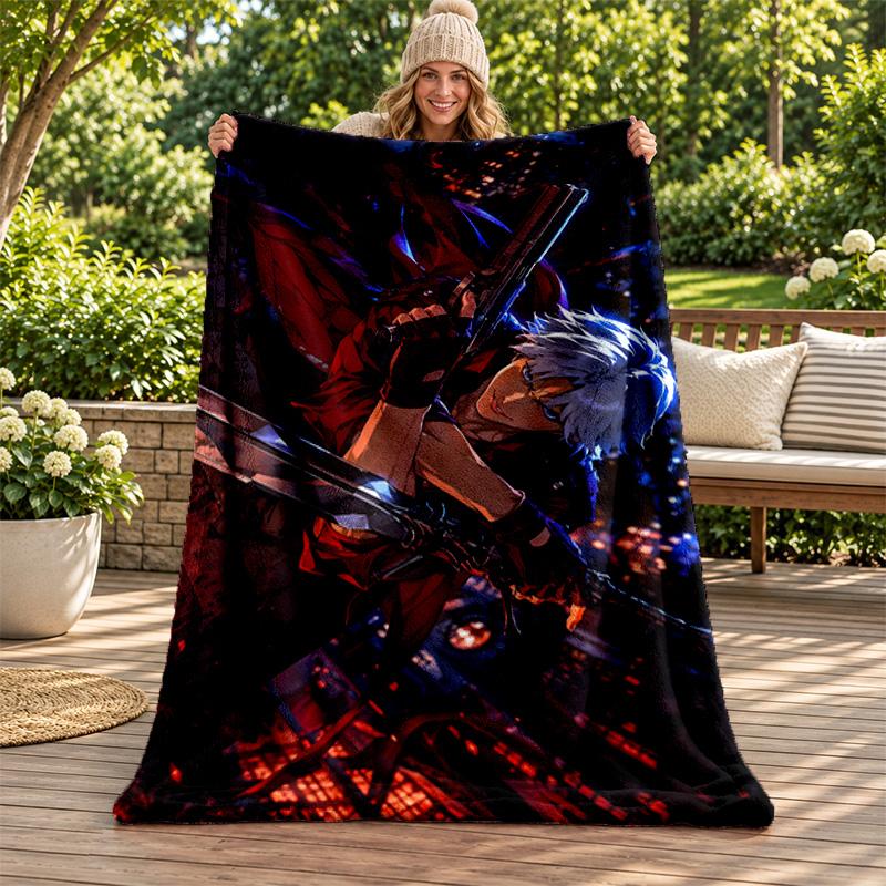 Devil May Cry blanket Flannel Blanket Soft Cozy Plush Throw for Sofa Bed Lightweight Home Decoration Gifts for Christmas various holidays