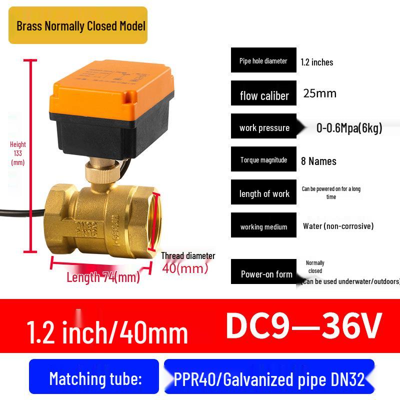 Mini Electric Ball Valve: Two-Way Threaded, Underwater & Waterproof, 220V/24V/12V