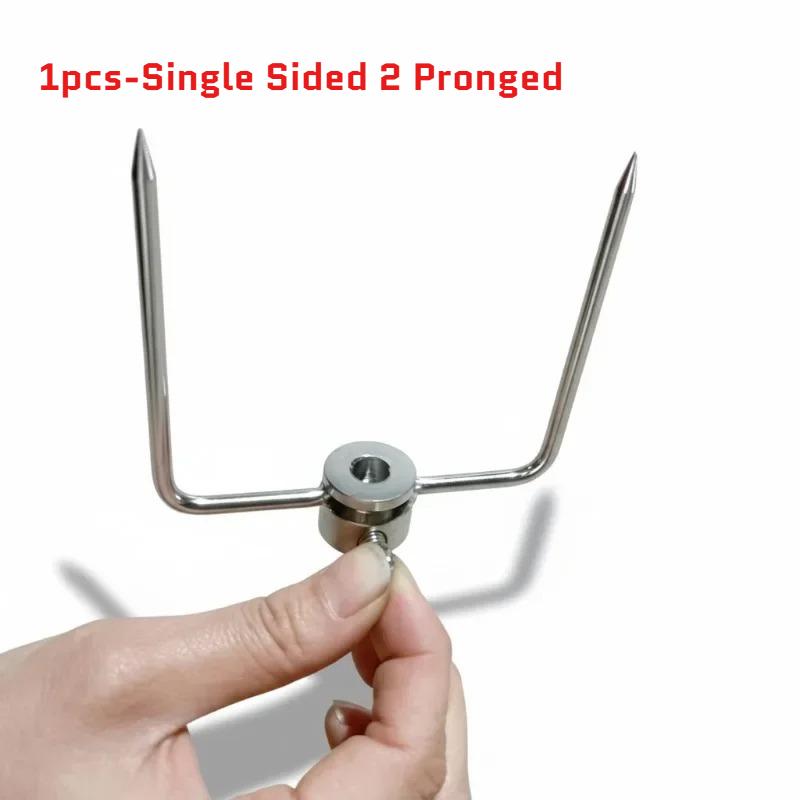 

Stainless Steel Meat Forks Rotisserie BBQ Spit Fork Counter Balance Bushing Fits 1/2 Inch Hexagon 3/8 Inch Square Rod Grill Tool