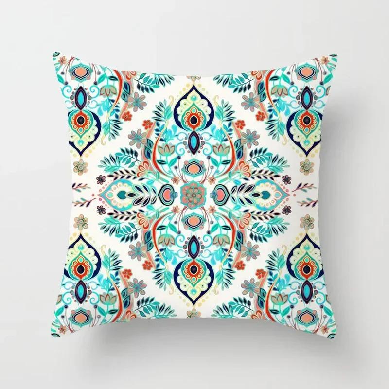 45x45cm Light Blue Green Mint Cushion Cases Modern Geometry Print Boho Decorative Pillowcase Sofa Couch Throw Pillows