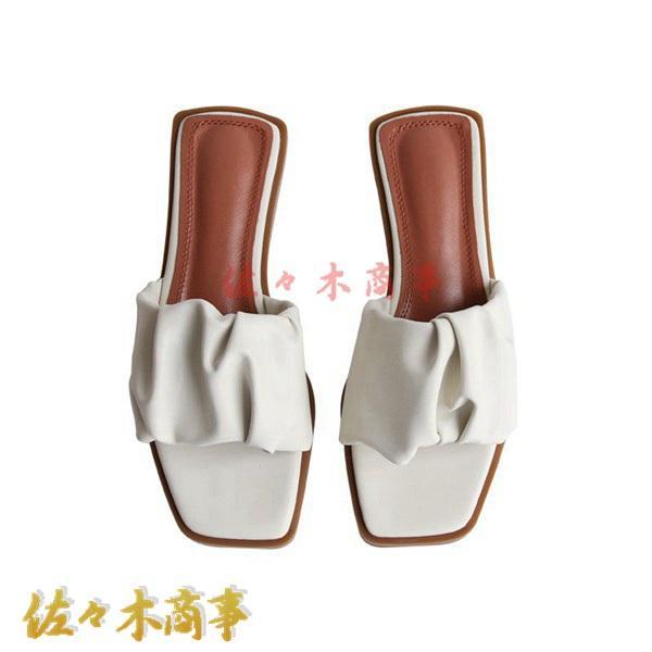 Slippers Square Toe Women s Sandals Flat Office Sandals Casual Beautiful Legs Simple Mule Sandals Soft Breathable Summer