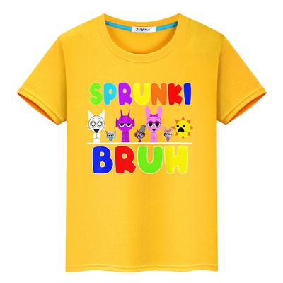 T-shirt för barn pojke 10 år Sprunki tryck 100% bomull anime Toppar y2k one piece Sprunki Söt Kort T-shirt pride t-shirt flickkläder