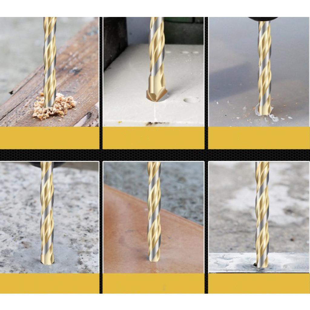 10-Piece HSS Coated Triangle Twist Spiral Drill Bit Set for Enhanced Performance