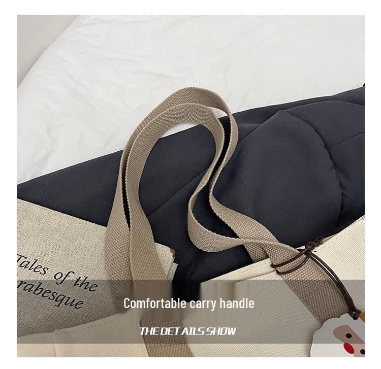 Women's Large Canvas Tote: College Style, Casual Shoulder Bag with Ample Storage