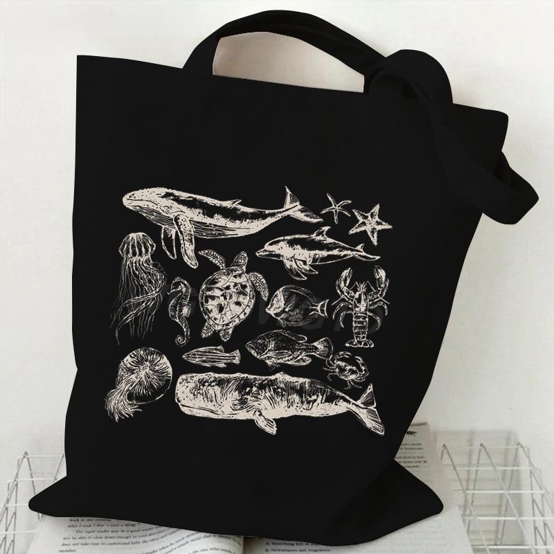 Ocean Animal Trend Shoulder Bag Daily Versatile Commuter Student Tutoring Bag