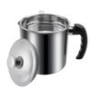 ABBP-Bacon Grease Container With Strainer 48 Oz Stainless Steel Oil Container Oil Can With Lid Easy Grip Handle Oil Can