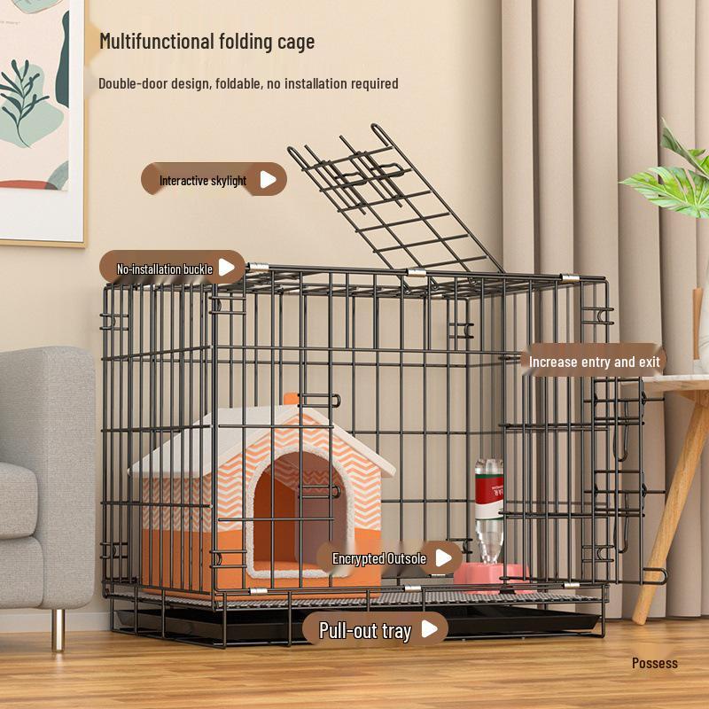 Medium/Large Dog Cage with Toilet - Indoor/Outdoor Pet Fence for Golden Retriever, Shiba, Teddy, and Kittens