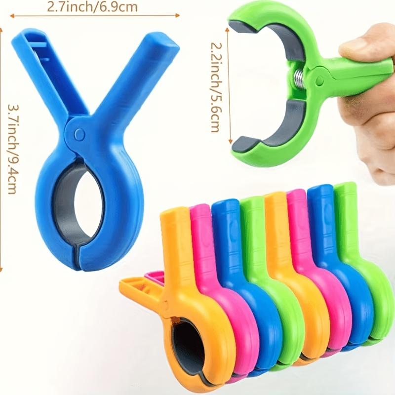 14pcs Random Color Windproof Chair Clips, Oversized Beach Towel Holders, Anti-Slip Clips. Suitable for Pool Lounge Chairs, Outdoor Use
