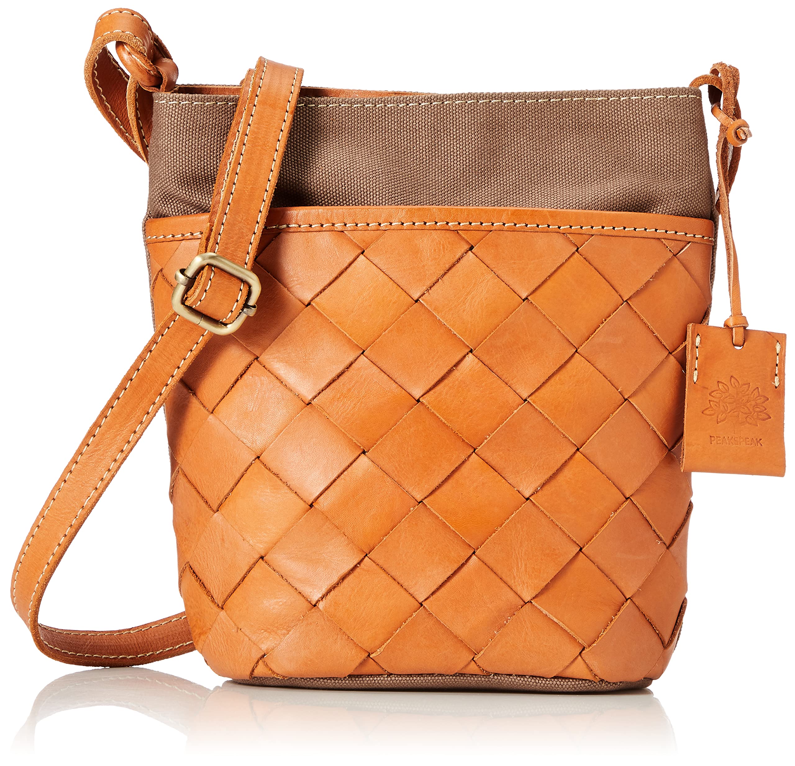 

[Peaks Peak] Canvas x Cowhide Mesh Shoulder Bag