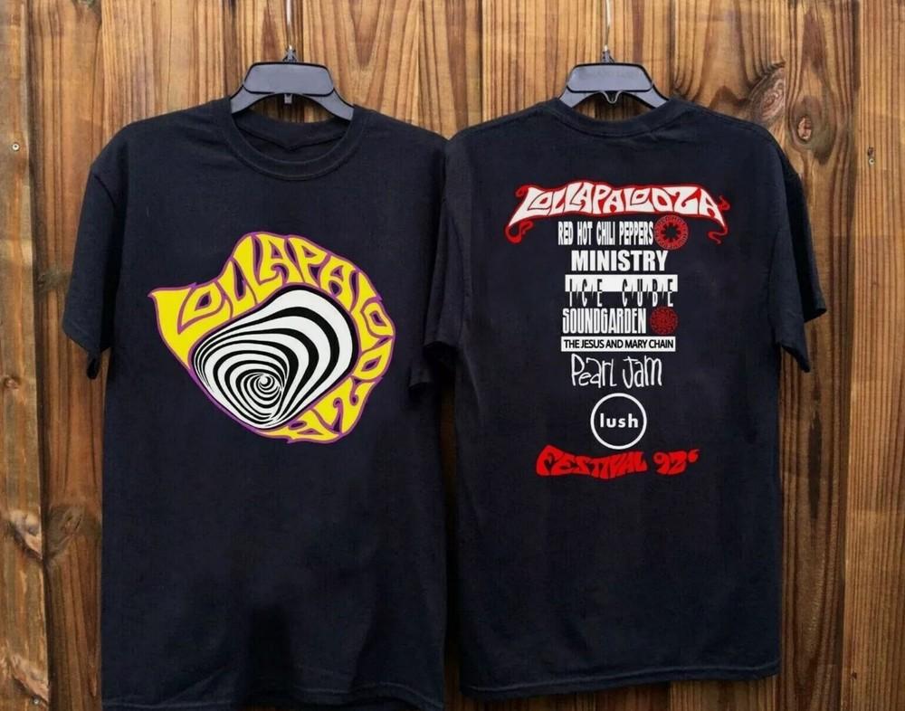 

HOT Lollapalooza 1992 Concert Tour T-shirt Vintage Unisex Black Cotton Tee shirt XL