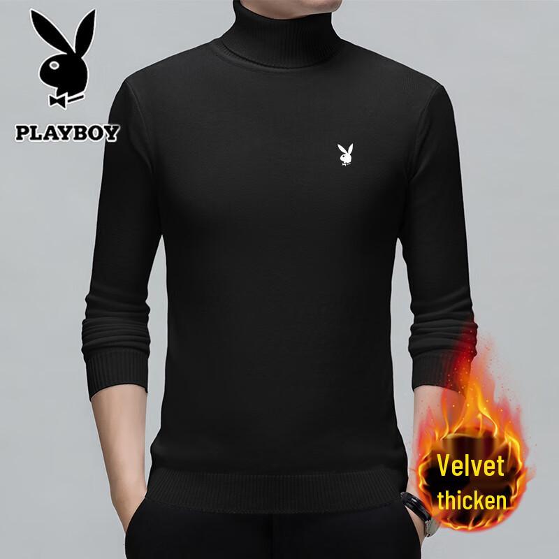 Playboy Men's Loose Knit Half-High Collar Sweater