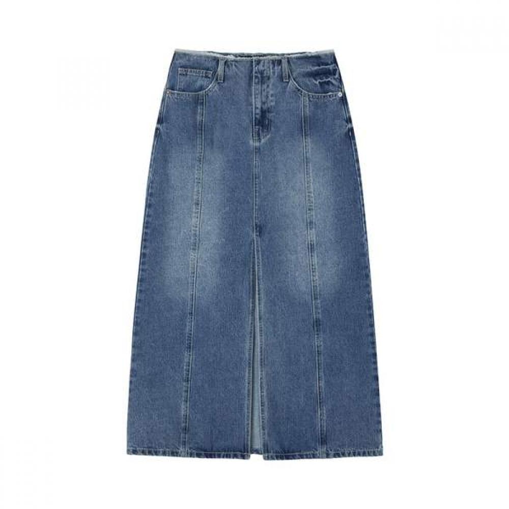 Cutoff Waist Washing Slit Skirt As1ds261