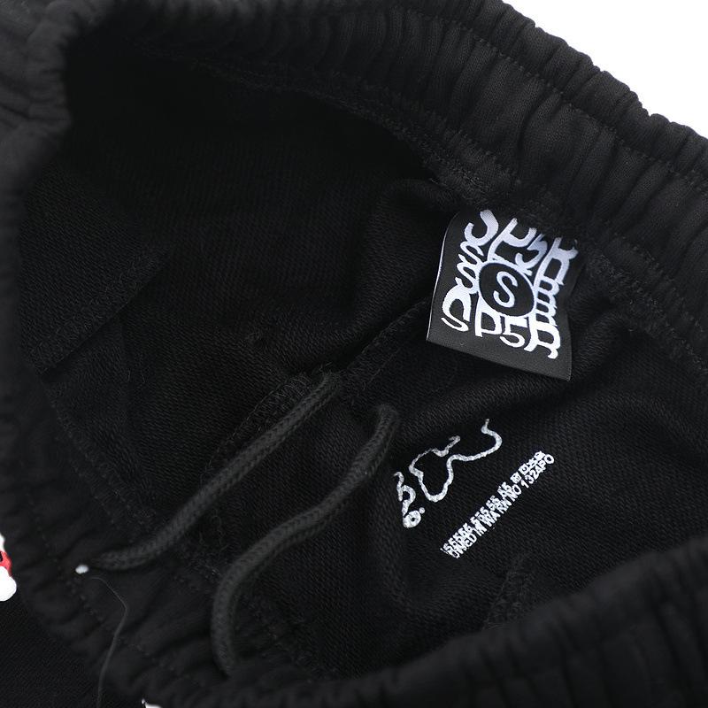 A high-quality SP5DER spider web foam printed hoodie, European and American large-size loose sweater.