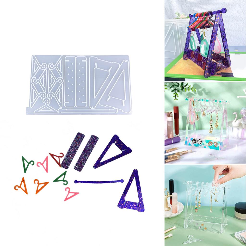 Crystal Droplet Glue Earrings Hanger Mould Earring Storage Rack Silicone Resin Mold Practical Jewelry Display Shelf Mold