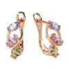 Multicolor Zircon Stone Hoop Earrings for Women with Elegant Design and Durable Metal Setting Suitable for Daily Wear and Special Occasions
