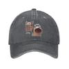 Funny Pop Silly Cat Meme Baseball Caps for Unisex Women Distressed Washed Snapback Cap YK Kitty Outdoor Activities Adjustable Hat