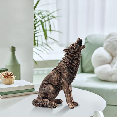 Wolf Figurine Home Decor Collection Art Ornament Animal Sculpture Resin Statue for Garden Cabinet