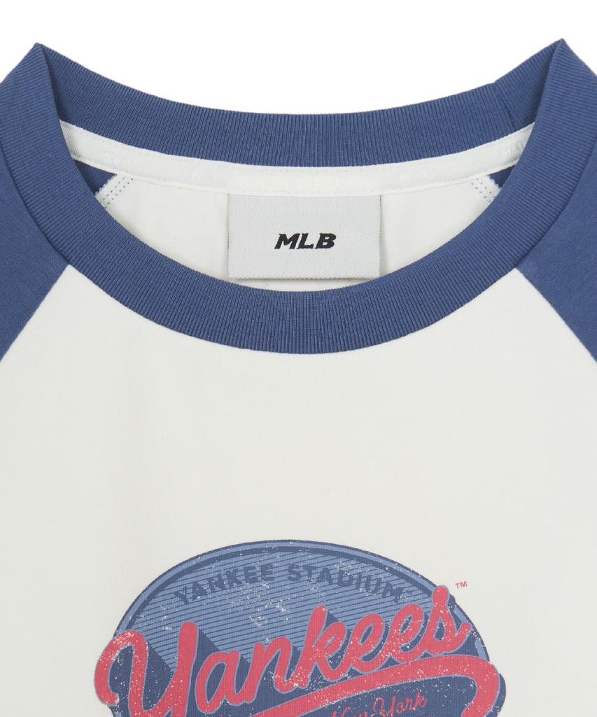 Emelbi Women'S Vintage Colorblock Crop T-Shirt Ny (Cream)