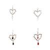 1 Pair Of Retro Gothic Style Thorn Heart Design Earrings, Heart-Shaped Earrings With Spikes, Neutral Earrings Holiday Party Gift