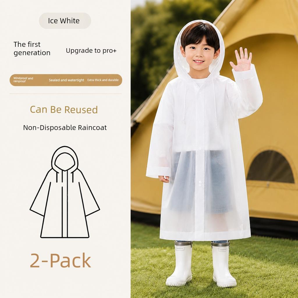 Non-Disposable Raincoat for Children, Can Be Worn over School Bags, Suitable for Boys and Girls, Waterproof, Rainstorm-Proof, Thickened Outdoor