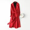 Handcrafted Long Woolen Coat for Women - Elegant Pure Color Overcoat