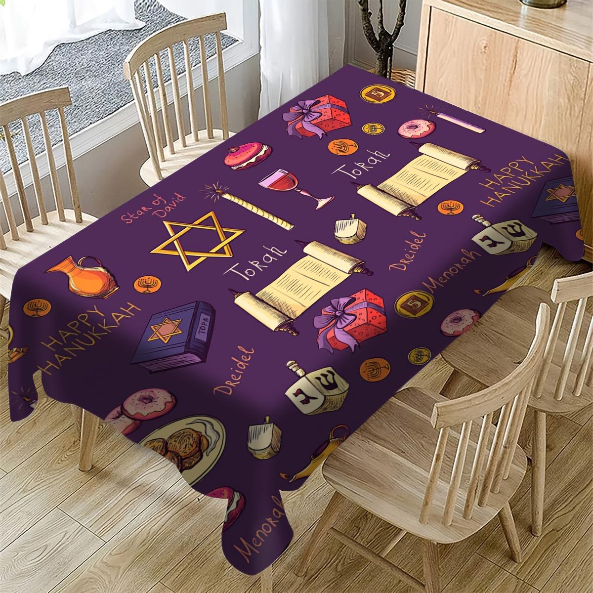 Shana Tova Rechthoekig Tafelkleed voor Tafeldecoratie Rosh Hashanah Joods Nieuwjaar Keuken Eettafelkleed Fiesta Feestdecoratie 140x280cm