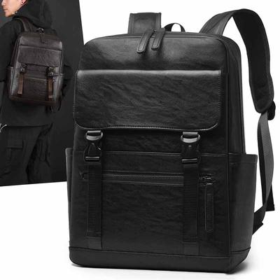 Zaino PU da Uomo Borsa da Lavoro per Computer Grande Capacità Zaino da Esterno Cartella Scolastica per Studenti