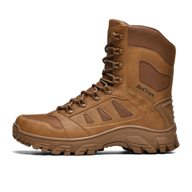 Popular direct sales new off-road training hiking combat comfortable wear-resistant thick-soled military boots hiking shoes