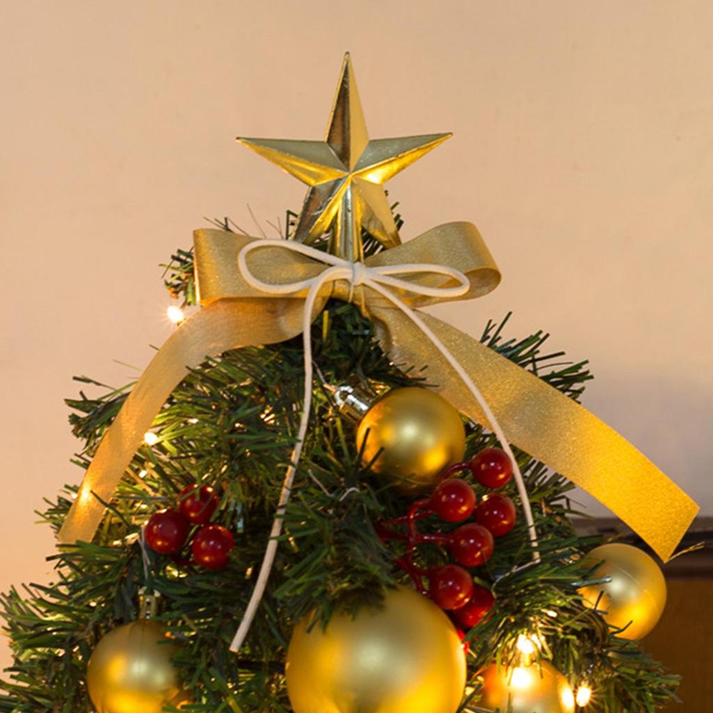 Tabletop Christmas Tree 18 Inch Seasonal Decor With LED Light Artificial Mini Christmas Tree For Office Home Bedroom Living Room